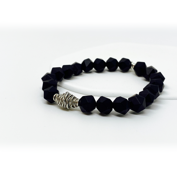 Star Cut Onyx Hill Tribe Bracelet