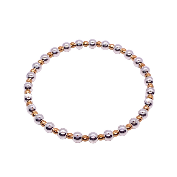 Sterling Silver & Gold Filled Beaded Bracelet