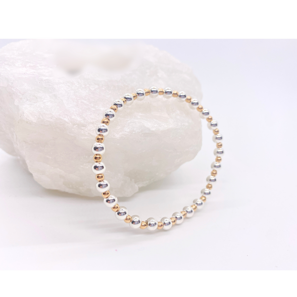 Sterling Silver & Gold Filled Beaded Bracelet