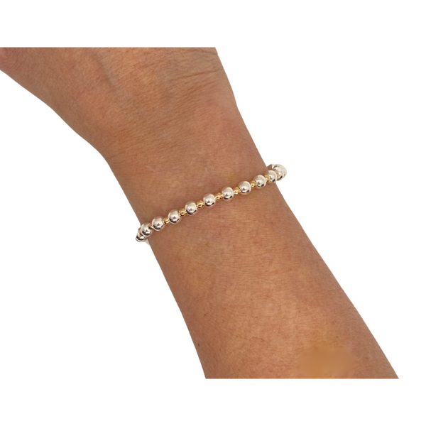 Sterling Silver & Gold Filled Beaded Bracelet