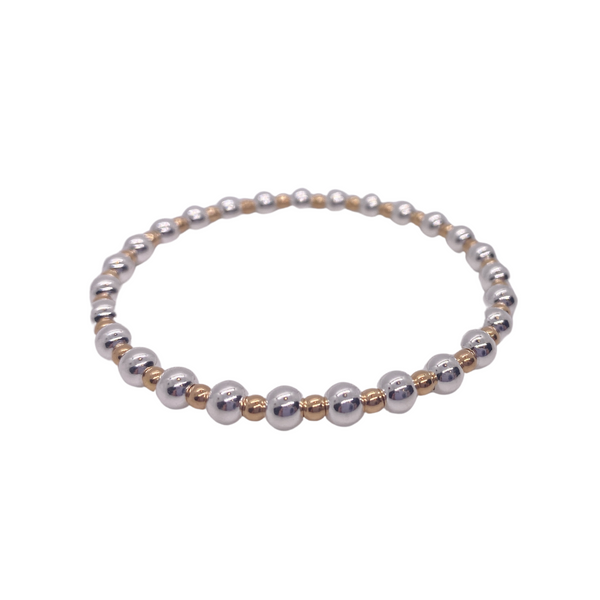 Sterling Silver & Gold Filled Beaded Bracelet