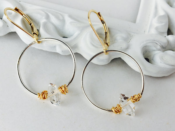 Mixed Metal Earrings - Herkermer