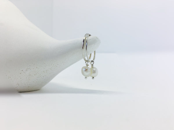 Petite Pearl Hoop Earring