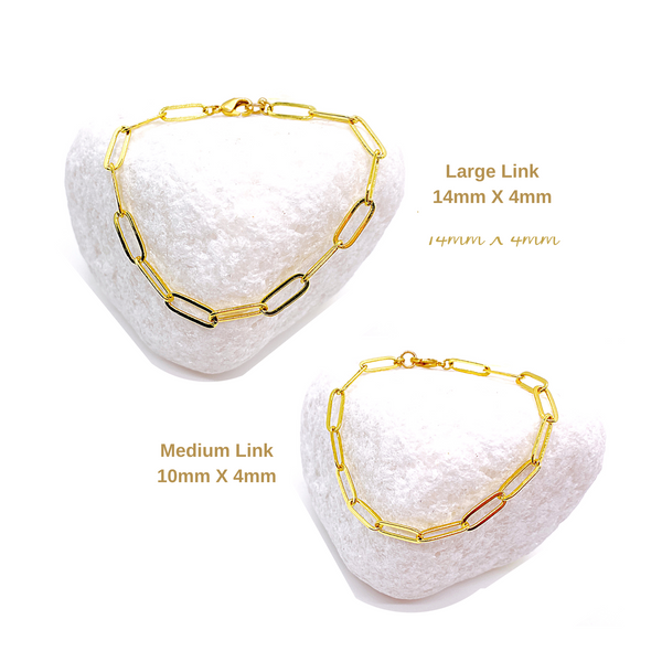 18K Gold Plated Paper Clip Bracelet