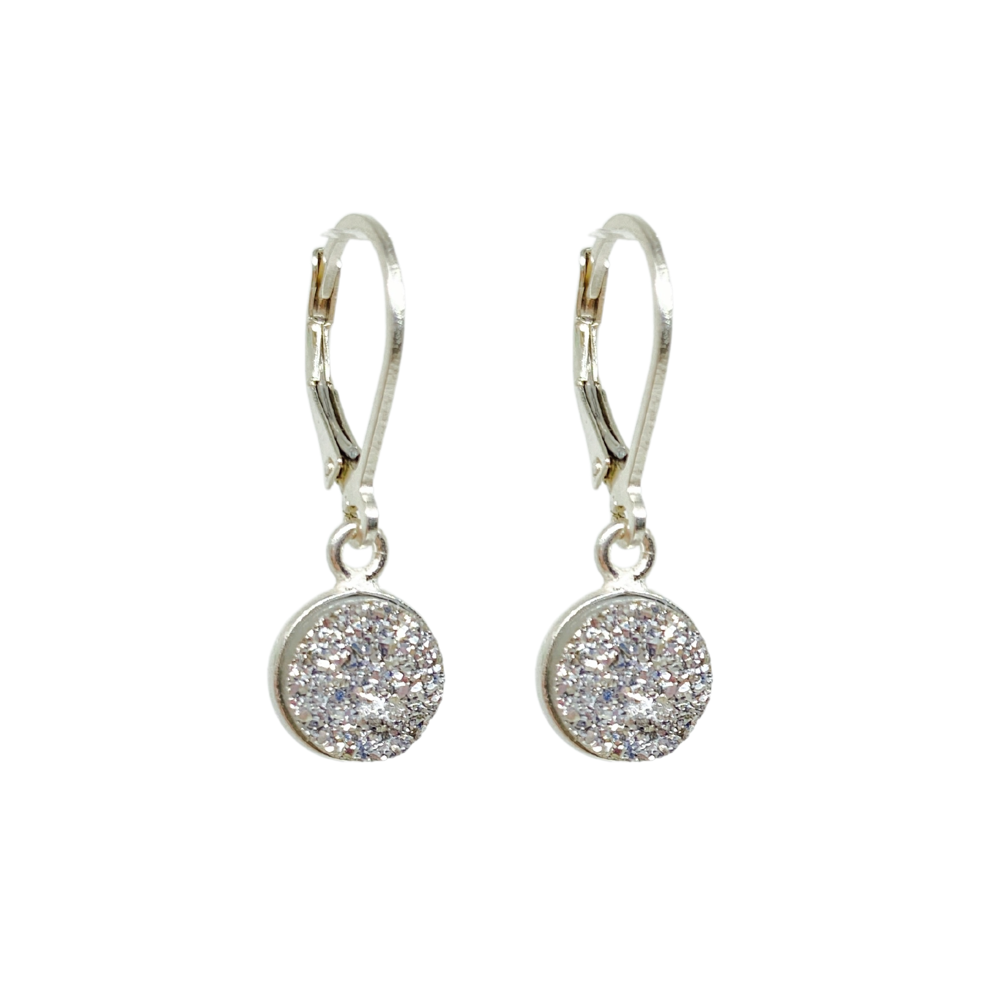 Sterling Silver Druzy Drop Earrings