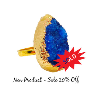 Bold Blue Druzy Ring