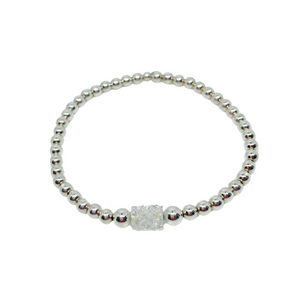 Sterling Silver Bracelet with Crystal