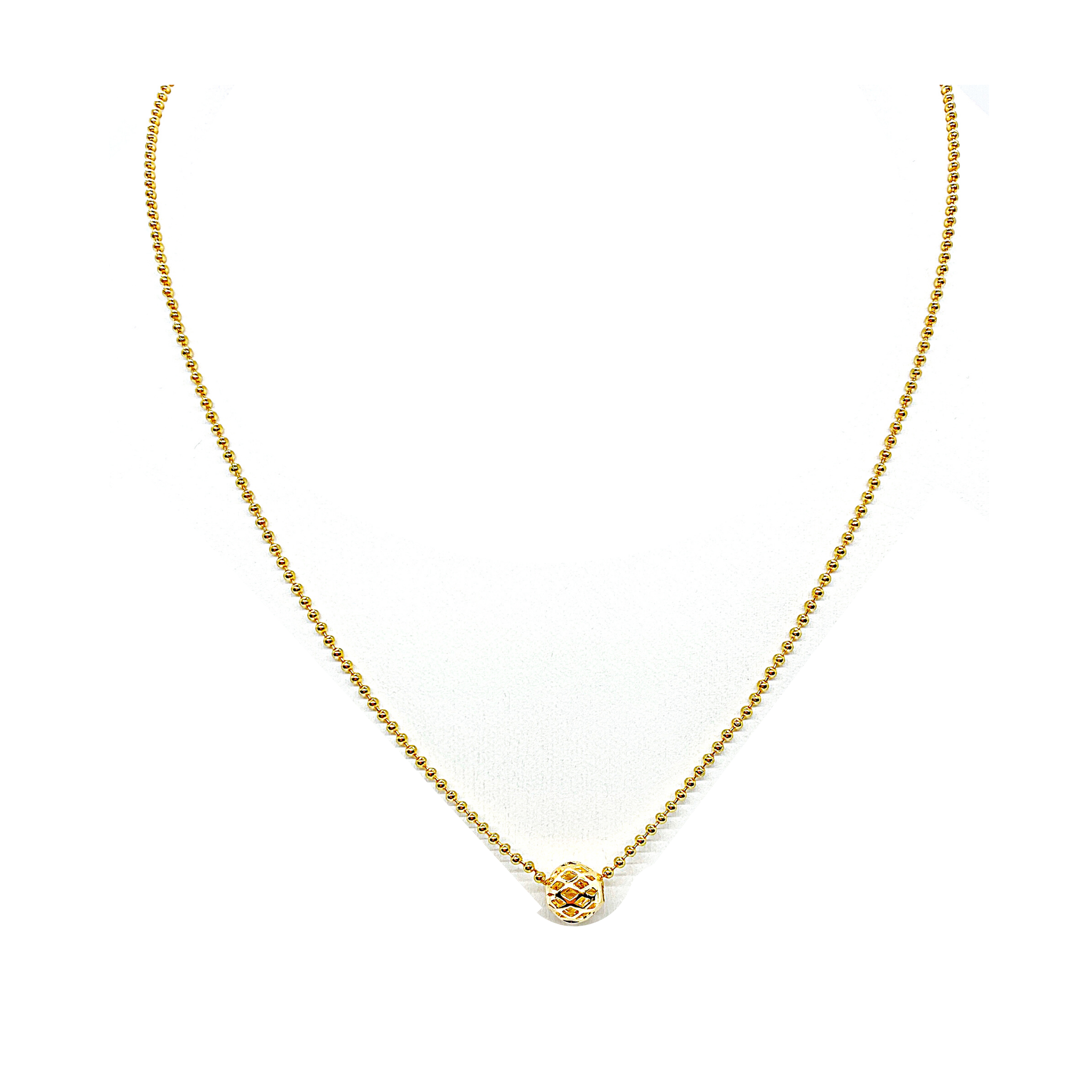 Gold Filled Filigree Ball Necklace