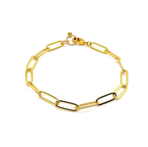 18K Gold Plated Paper Clip Bracelet
