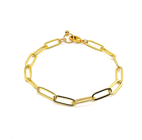18K Gold Plated Paper Clip Bracelet