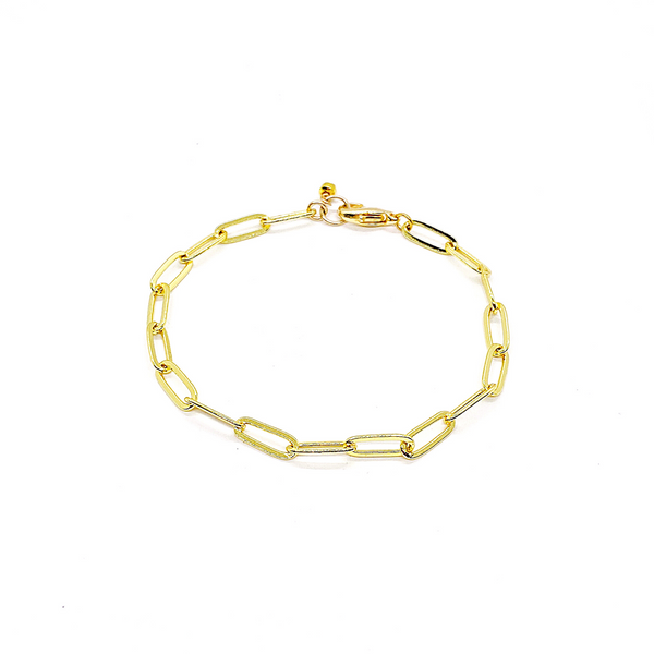 18K Gold Plated Paper Clip Bracelet