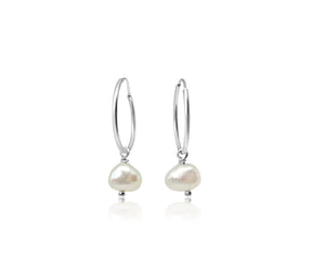 Petite Pearl Hoop Earring