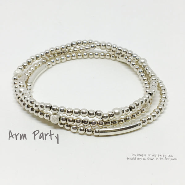 Sterling Twin Bead Stretch Bracelet