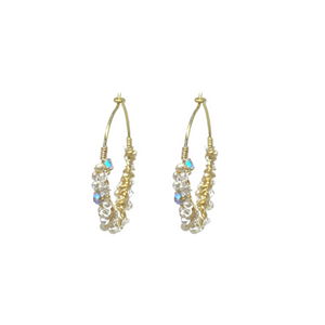 Gold Crystal Hoop Earrings