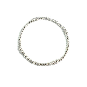 Sterling Twin Bead Stretch Bracelet