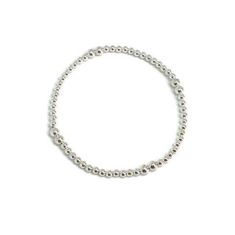 Sterling Twin Bead Stretch Bracelet